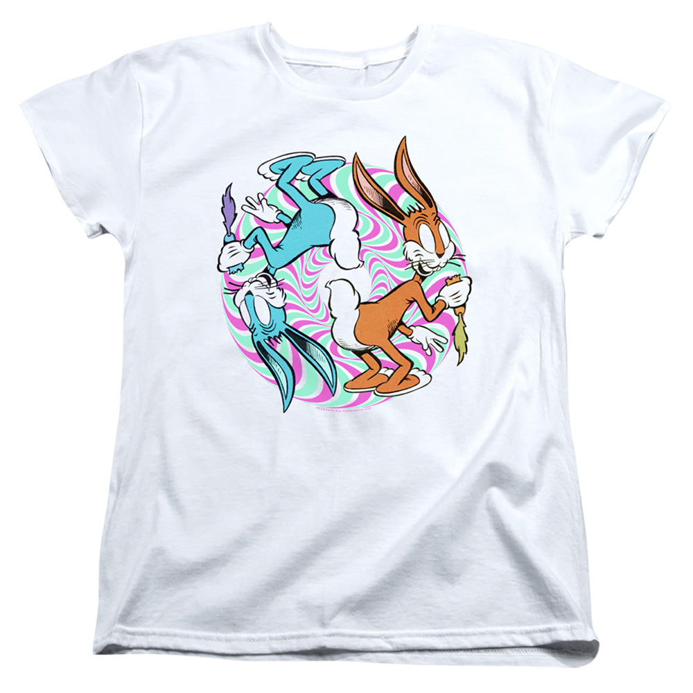 AN OFFCIALLY LICENSED LOONEY TUNES WACKY WABBIT WOMEN'S REGULAR FIT T-SHIRT WHITE