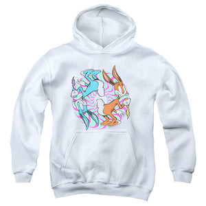 AN OFFCIALLY LICENSED LOONEY TUNES WACKY WABBIT YOUTH HOODIE WHITE