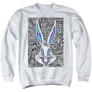 AN OFFCIALLY LICENSED LOONEY TUNES WILD BUGS ADULT UNISEX CREWNECK SWEATSHIRT WHITE