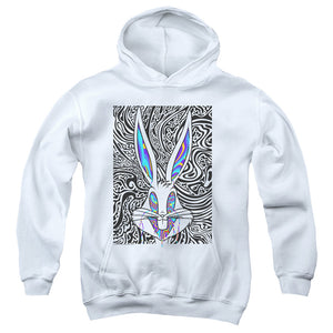 AN OFFCIALLY LICENSED LOONEY TUNES WILD BUGS YOUTH HOODIE WHITE