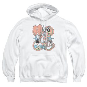 AN OFFCIALLY LICENSED LOONEY TUNES SCREEN STARS ADULT UNISEX PULLOVER HOODIE WHITE