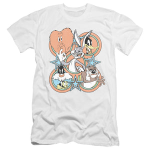 AN OFFCIALLY LICENSED LOONEY TUNES SCREEN STARS MEN'S PREMIUM SLIM FIT T-SHIRT WHITE