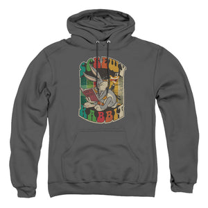 AN OFFCIALLY LICENSED LOONEY TUNES SCREWY RABBIT ADULT UNISEX PULLOVER HOODIE CHARCOAL