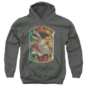 AN OFFCIALLY LICENSED LOONEY TUNES SCREWY RABBIT YOUTH HOODIE CHARCOAL