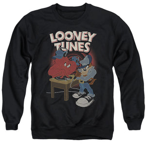 AN OFFCIALLY LICENSED LOONEY TUNES DJ LOONEY TUNES ADULT UNISEX CREWNECK SWEATSHIRT BLACK