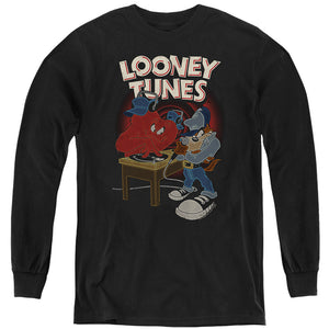AN OFFCIALLY LICENSED LOONEY TUNES DJ LOONEY TUNES YOUTH LONG SLEEVE T-SHIRT BLACK