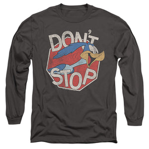 AN OFFCIALLY LICENSED LOONEY TUNES DONT STOP MEN'S LONG SLEEVE T-SHIRT CHARCOAL