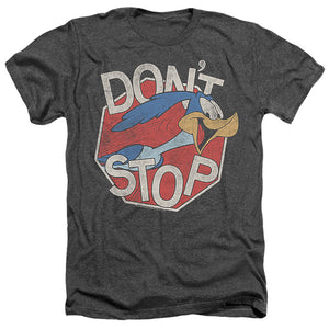 AN OFFCIALLY LICENSED LOONEY TUNES DONT STOP MEN'S HEATHER T-SHIRT CHARCOAL