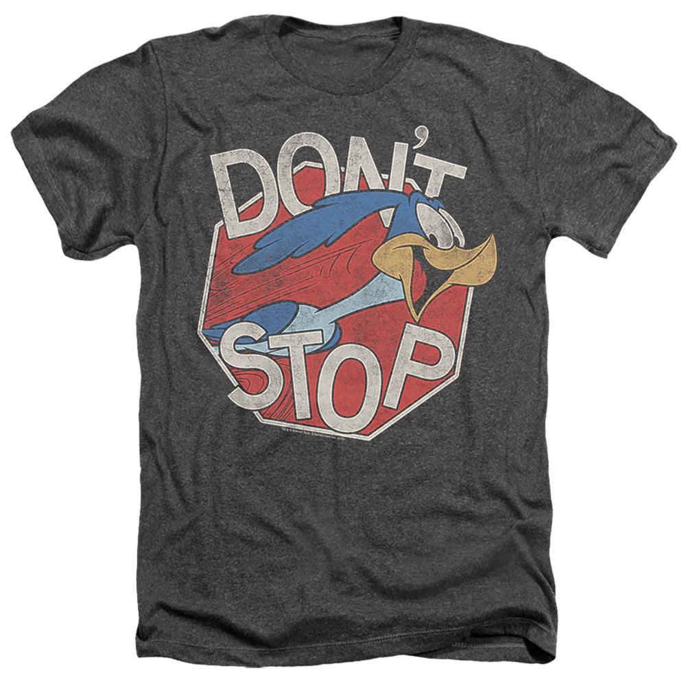 AN OFFCIALLY LICENSED LOONEY TUNES DONT STOP MEN'S HEATHER T-SHIRT CHARCOAL