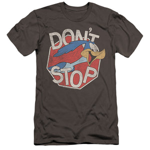 AN OFFCIALLY LICENSED LOONEY TUNES DONT STOP MEN'S PREMIUM SLIM FIT T-SHIRT CHARCOAL