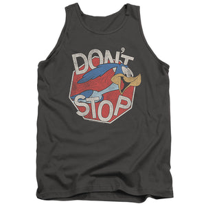 AN OFFCIALLY LICENSED LOONEY TUNES DONT STOP ADULT UNISEX TANK TOP CHARCOAL