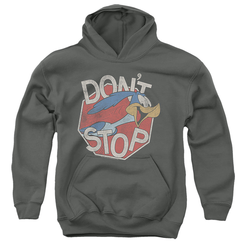 AN OFFCIALLY LICENSED LOONEY TUNES DONT STOP YOUTH HOODIE CHARCOAL