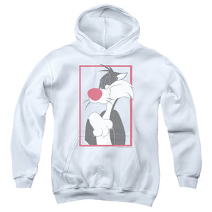AN OFFCIALLY LICENSED LOONEY TUNES SYLVESTER YOUTH HOODIE WHITE
