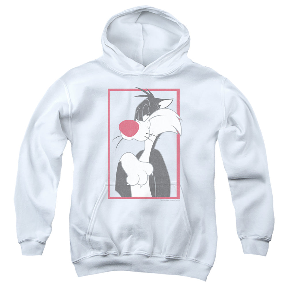 AN OFFCIALLY LICENSED LOONEY TUNES SYLVESTER YOUTH HOODIE WHITE