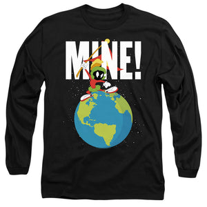 AN OFFCIALLY LICENSED LOONEY TUNES MINE MEN'S LONG SLEEVE T-SHIRT BLACK