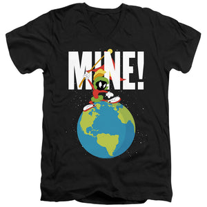 AN OFFCIALLY LICENSED LOONEY TUNES MINE MEN'S V-NECK T-SHIRT BLACK