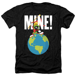 AN OFFCIALLY LICENSED LOONEY TUNES MINE MEN'S HEATHER T-SHIRT CHARCOAL
