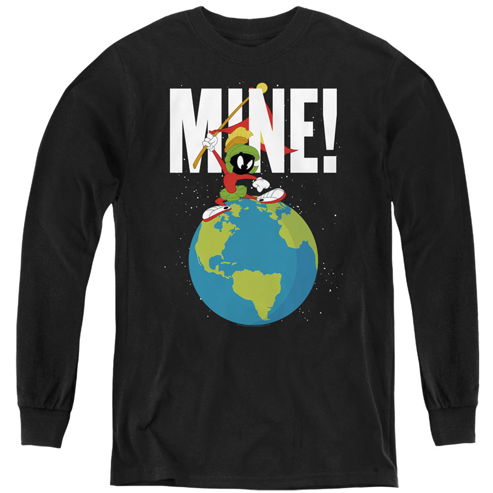 AN OFFCIALLY LICENSED LOONEY TUNES MINE YOUTH LONG SLEEVE T-SHIRT BLACK