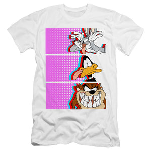 AN OFFCIALLY LICENSED LOONEY TUNES TILES MEN'S PREMIUM SLIM FIT T-SHIRT WHITE