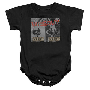 AN OFFCIALLY LICENSED LOONEY TUNES BUGS BUNNY WISEGUY BABY BODYSUIT BLACK