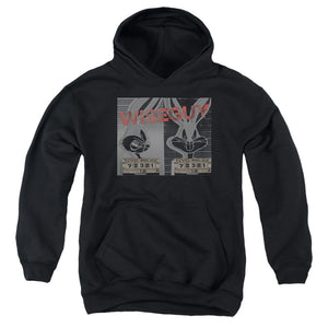 AN OFFCIALLY LICENSED LOONEY TUNES BUGS BUNNY WISEGUY YOUTH HOODIE BLACK