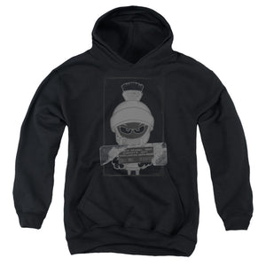 AN OFFCIALLY LICENSED LOONEY TUNES MARVIN THE MARTIN BUSTED YOUTH HOODIE BLACK