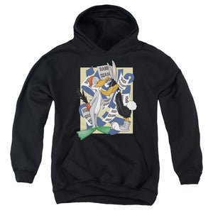 AN OFFCIALLY LICENSED LOONEY TUNES RABBIT SEASON DUCK SEASON YOUTH HOODIE BLACK