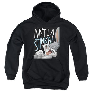 AN OFFCIALLY LICENSED LOONEY TUNES BUGS BUNNY AIN'T I A STINKA! YOUTH HOODIE BLACK