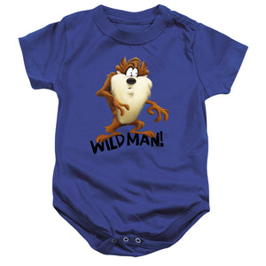 AN OFFCIALLY LICENSED LOONEY TUNES TAZ WILD MAN BABY BODYSUIT ROYAL