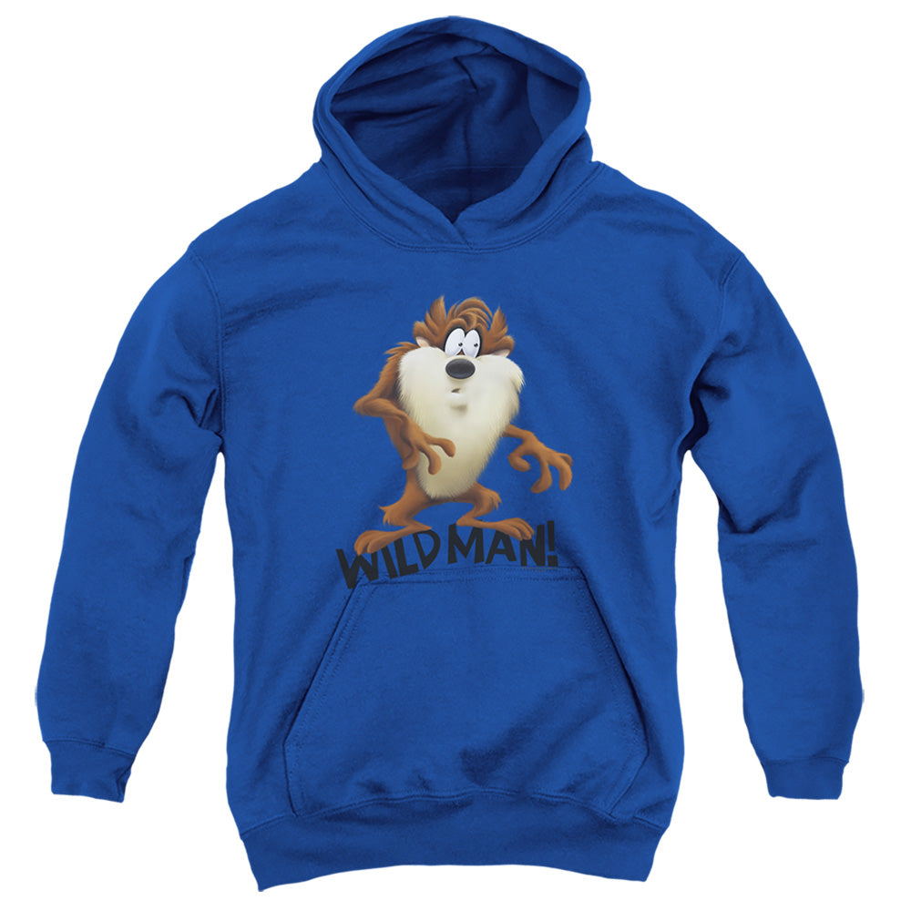 AN OFFCIALLY LICENSED LOONEY TUNES TAZ WILD MAN YOUTH HOODIE ROYAL