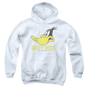 AN OFFCIALLY LICENSED LOONEY TUNES DAFFY DUCK YOUTH HOODIE WHITE