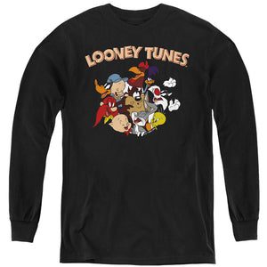 AN OFFCIALLY LICENSED LOONEY TUNES GANG 1 YOUTH LONG SLEEVE T-SHIRT BLACK