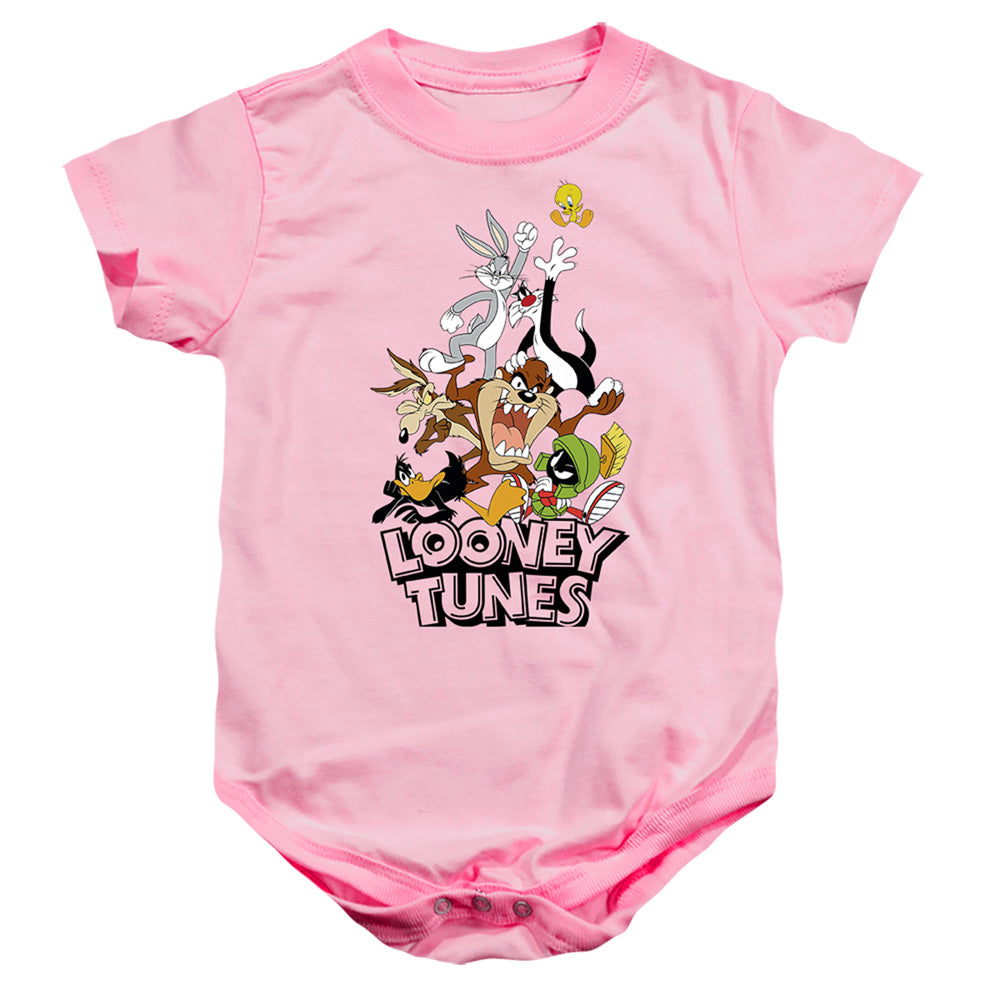 AN OFFCIALLY LICENSED LOONEY TUNES GANG 2 BABY BODYSUIT PINK