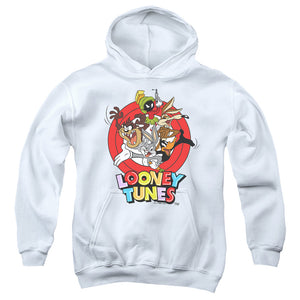 AN OFFCIALLY LICENSED LOONEY TUNES GROUP CHARACTERS YOUTH HOODIE WHITE