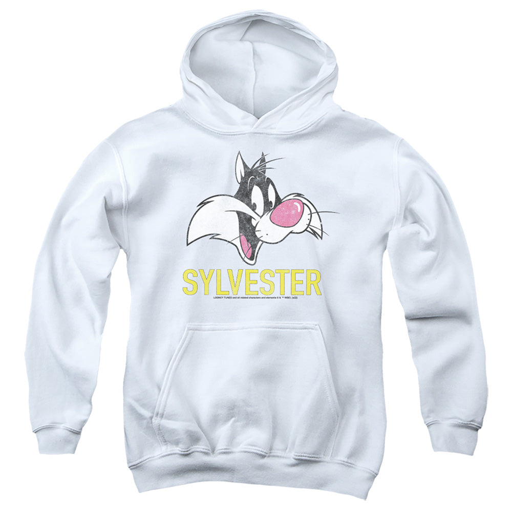 AN OFFCIALLY LICENSED LOONEY TUNES SYLVESTER YOUTH HOODIE WHITE