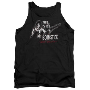 AN OFFCIALLY LICENSED ARMY OF DARKNESS BOOMSTICK ADULT UNISEX TANK TOP BLACK