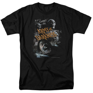 AN OFFCIALLY LICENSED ARMY OF DARKNESS COVERED MEN'S REGULAR FIT T-SHIRT BLACK