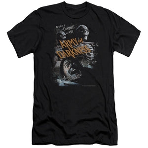 AN OFFCIALLY LICENSED ARMY OF DARKNESS COVERED MEN'S PREMIUM SLIM FIT T-SHIRT BLACK