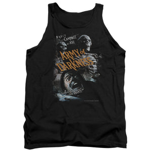 AN OFFCIALLY LICENSED ARMY OF DARKNESS COVERED ADULT UNISEX TANK TOP BLACK
