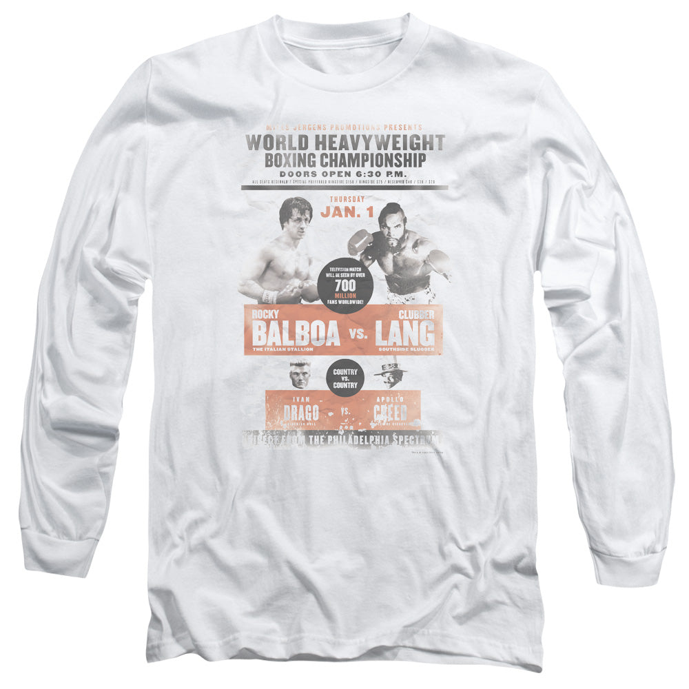Rocky Iii Vs Clubber Poster Licensed Adult Unisex Long Sleeve T-Shirt LG