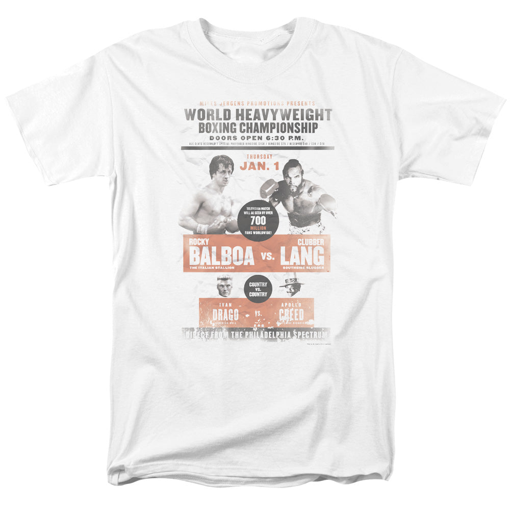 Rocky Iii Vs Clubber Poster Licensed Adult Unisex T-Shirt Regular Fit Tee SM-LG