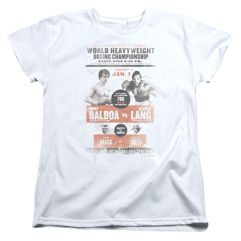 Rocky Iii Vs Clubber Poster Licensed Women's T-Shirt Regular Fit LG