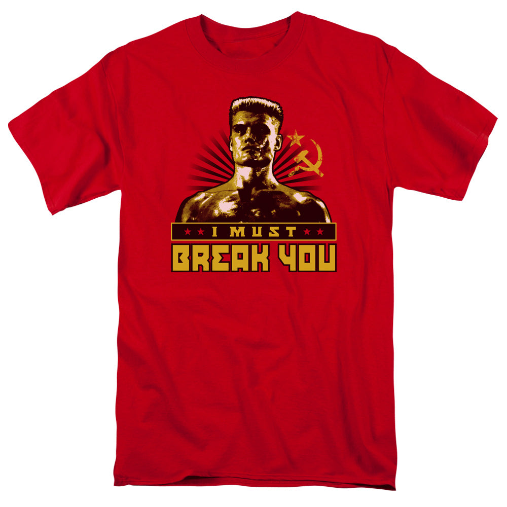 Rocky Iv I Must Break You Licensed Adult Unisex T-Shirt Regular Fit Tee SM-3X