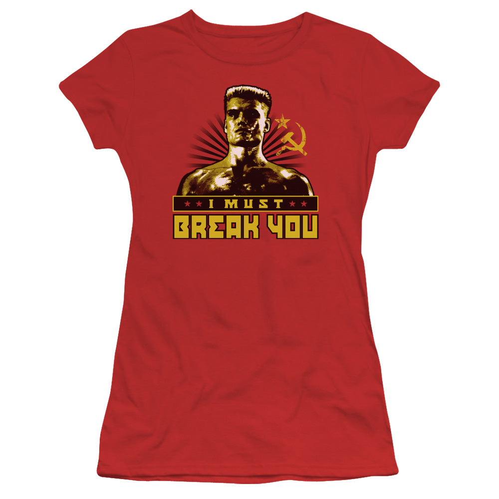 Rocky Iv I Must Break You Licensed Women's T-Shirt Juniors SM