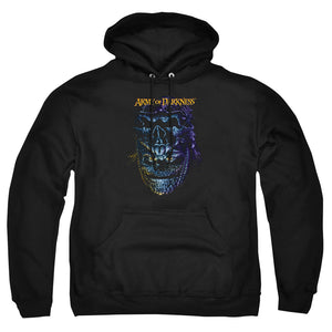 AN OFFCIALLY LICENSED ARMY OF DARKNESS EVIL ASH ADULT UNISEX PULLOVER HOODIE BLACK