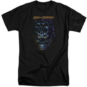 AN OFFCIALLY LICENSED ARMY OF DARKNESS EVIL ASH MEN'S TALL FIT T-SHIRT BLACK