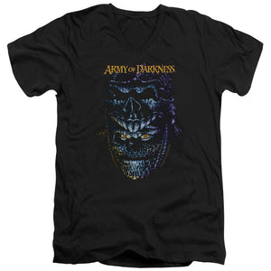 AN OFFCIALLY LICENSED ARMY OF DARKNESS EVIL ASH MEN'S V-NECK T-SHIRT BLACK