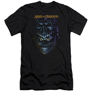 AN OFFCIALLY LICENSED ARMY OF DARKNESS EVIL ASH MEN'S PREMIUM SLIM FIT T-SHIRT BLACK