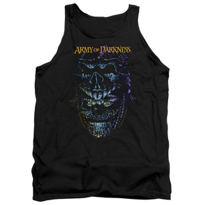 AN OFFCIALLY LICENSED ARMY OF DARKNESS EVIL ASH ADULT UNISEX TANK TOP BLACK