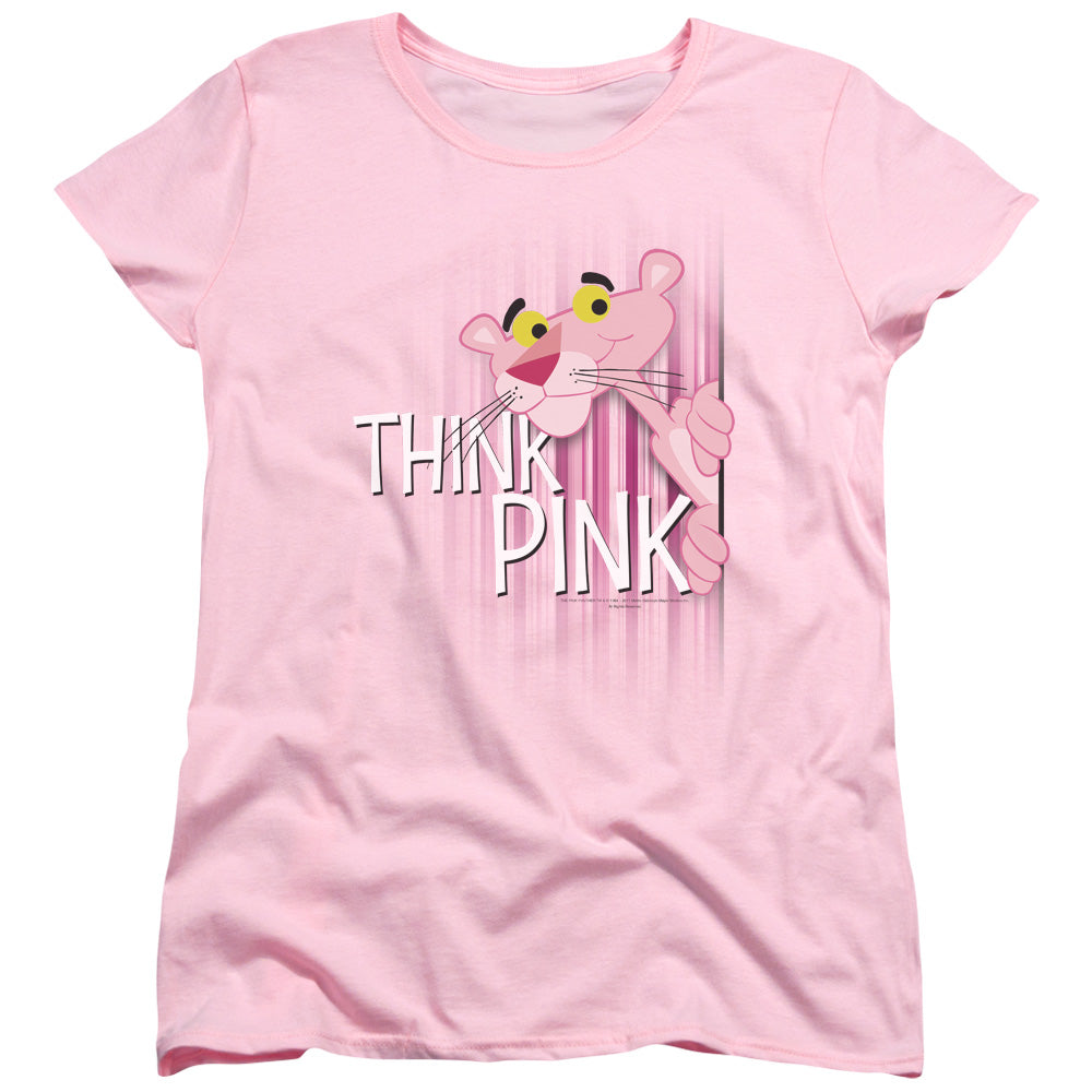 Pink Panther Think Pink Licensed Women's T-Shirt Regular Fit MD-2X